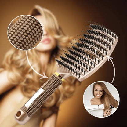 Detangling Brush Flexible Bristles Pain-Free Wet & Dry Use