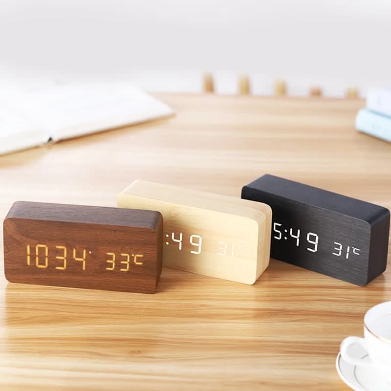 Digital Alarm Clock LED Display Temperature Reading
