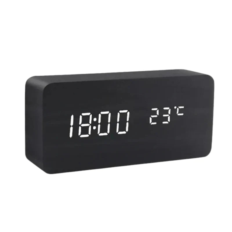 Digital Alarm Clock LED Display Temperature Reading