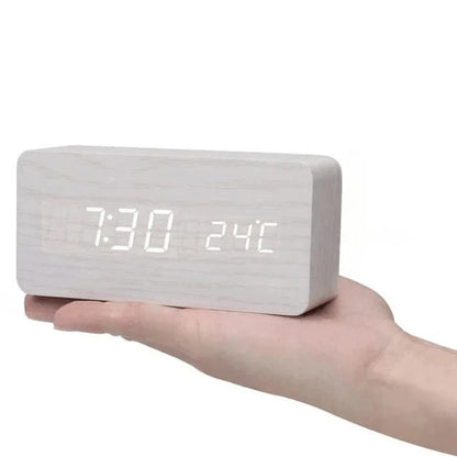 Digital Alarm Clock LED Display Temperature Reading