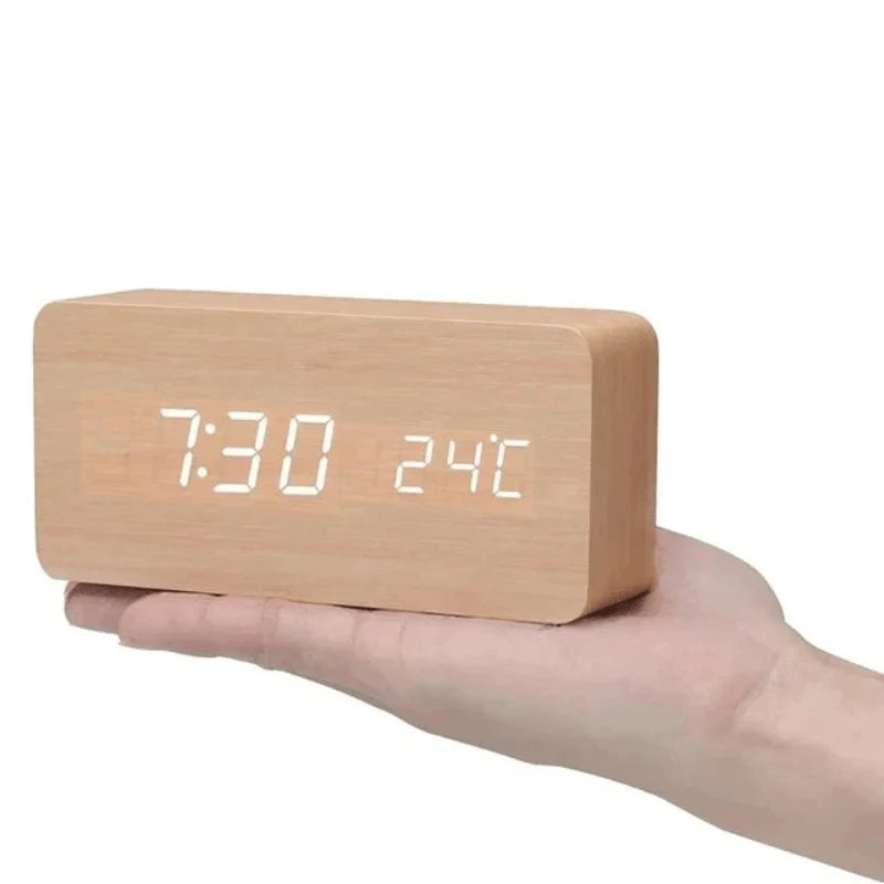 Digital Alarm Clock LED Display Temperature Reading