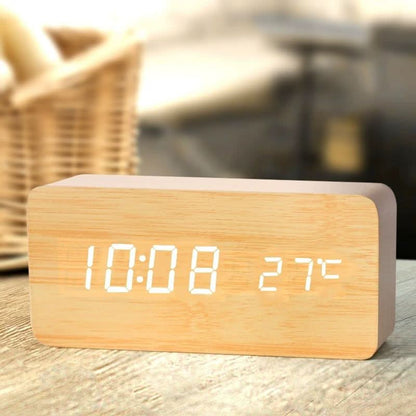 Digital Alarm Clock LED Display Temperature Reading