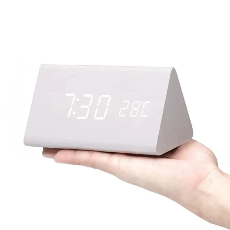 Digital Alarm Clock LED Display Temperature Reading