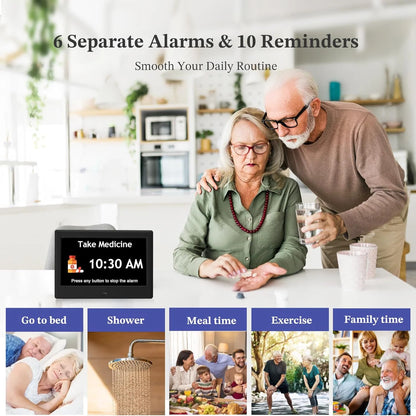 Digital Alarm Clock Large Display With 8 Activity Reminders