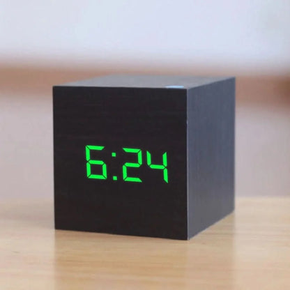 Digital Alarm Clock Temperature Display Adjustable Brightness & Night Mode