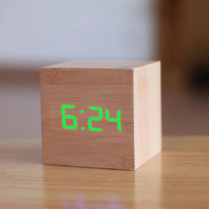 Digital Alarm Clock Temperature Display Adjustable Brightness & Night Mode