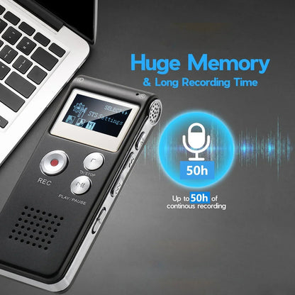 Digital Voice Recorder Voice-Activated WAV Built-In Storage