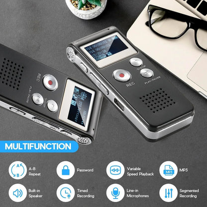 Digital Voice Recorder Voice-Activated WAV Built-In Storage