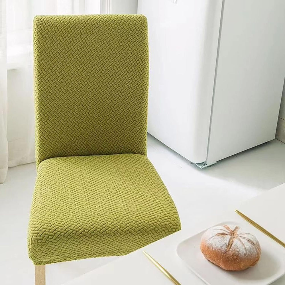 Dining Chair Cover Stretch Fit Jacquard Velvet Machine Washable