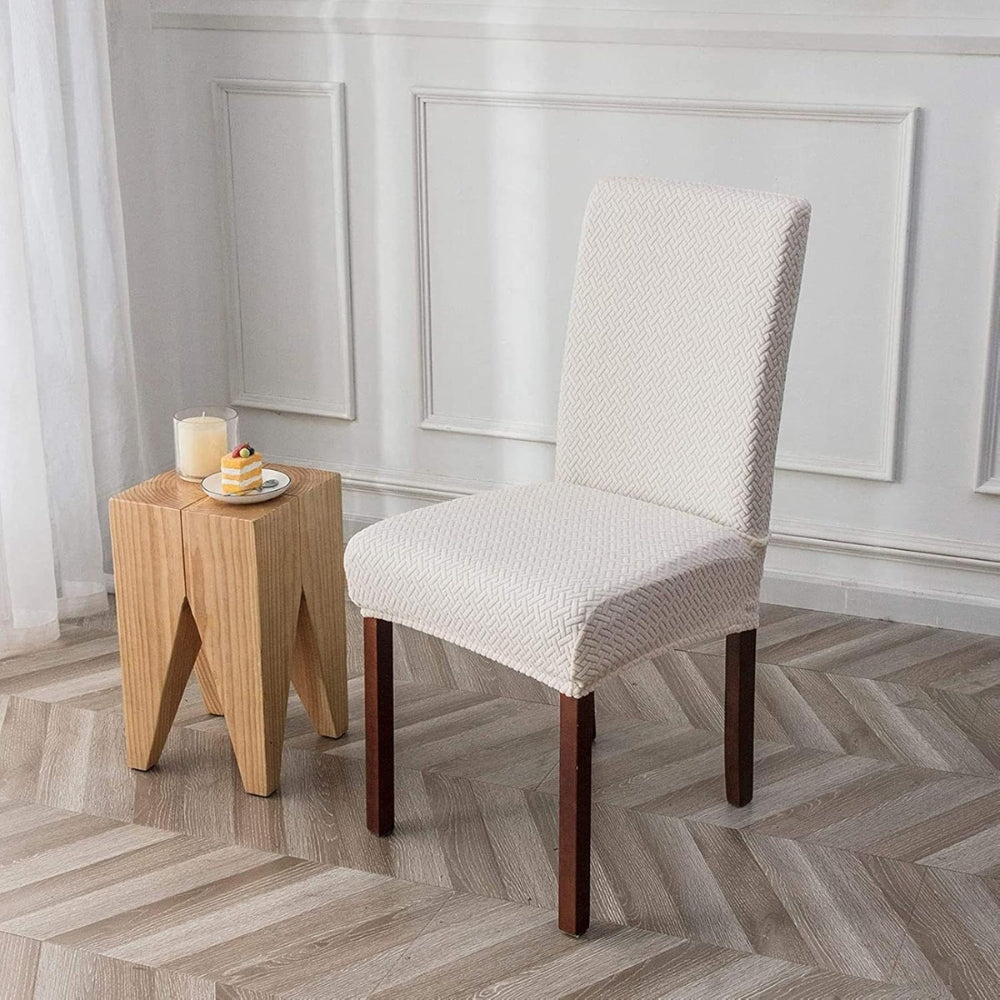 Dining Chair Cover Stretch Fit Jacquard Velvet Machine Washable