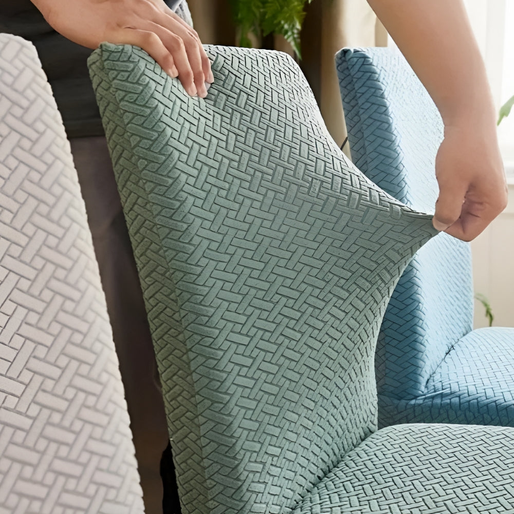 Dining Chair Cover Stretch Fit Jacquard Velvet Machine Washable