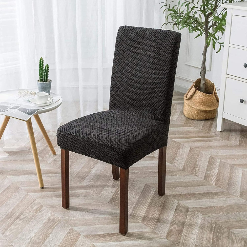 Dining Chair Cover Stretch Fit Jacquard Velvet Machine Washable