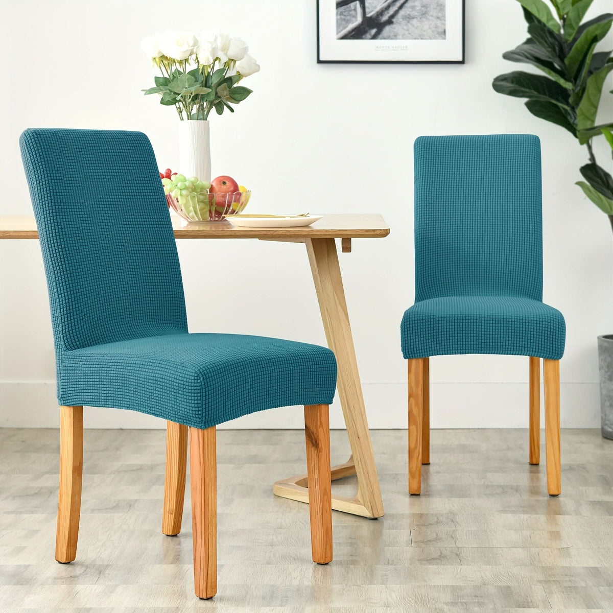 Dining Chair Covers Parsons Fit Stretch Velvet & Machine-Washable