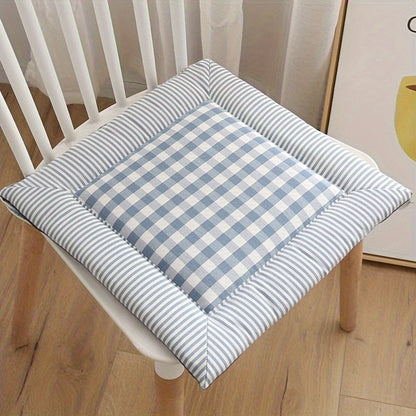 Dining Chair Cushion Plush Cotton Blend & Tie Straps