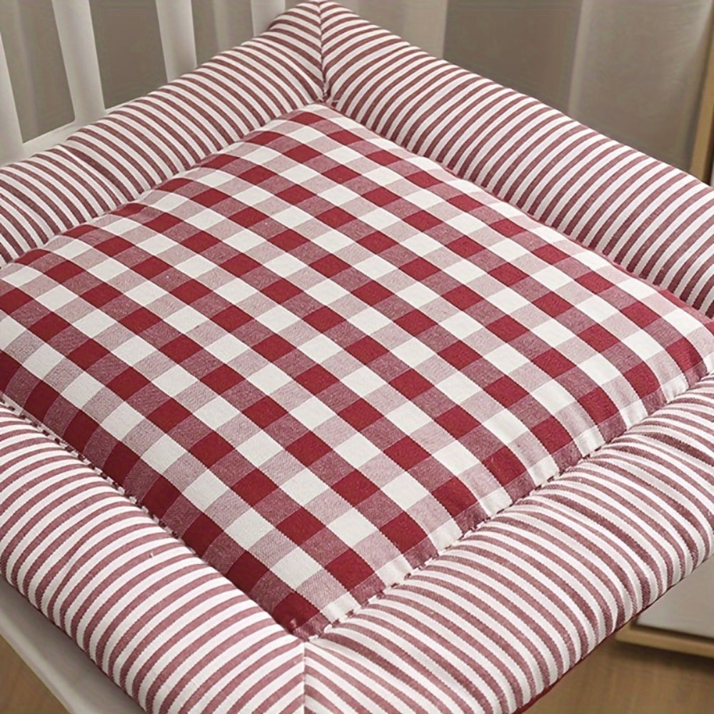 Dining Chair Cushion Plush Cotton Blend & Tie Straps