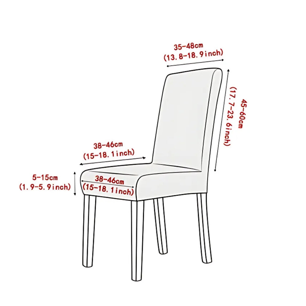 Dining Chair Seat Slipcover Stretch Jacquard Machine Washable