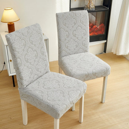 Dining Chair Seat Slipcover Stretch Jacquard Machine Washable
