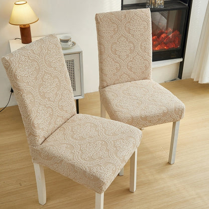 Dining Chair Seat Slipcover Stretch Jacquard Machine Washable