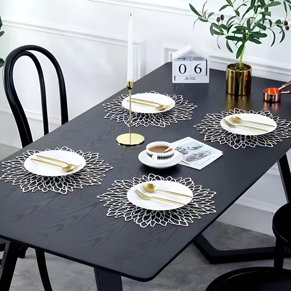Dining Placemat Chrysanthemum Floral Heat-Resistant Non-Slip