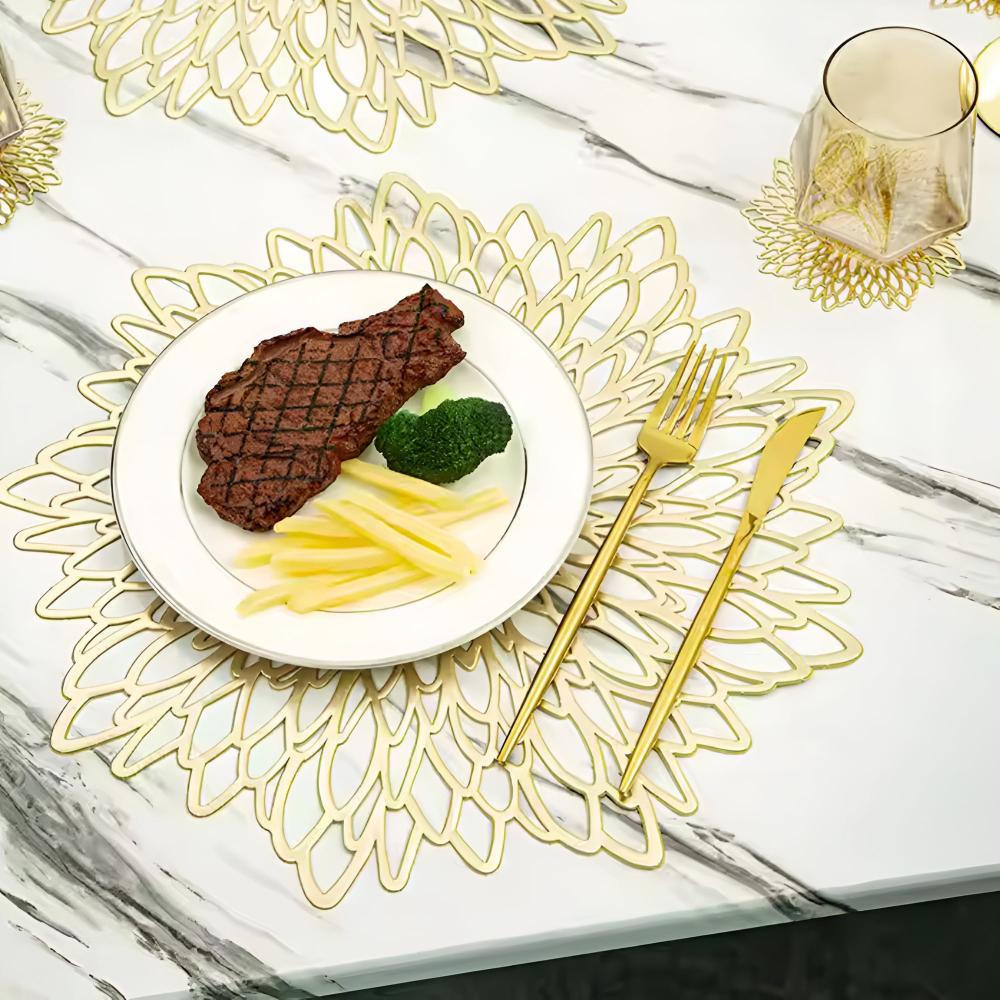 Dining Placemat Chrysanthemum Floral Heat-Resistant Non-Slip