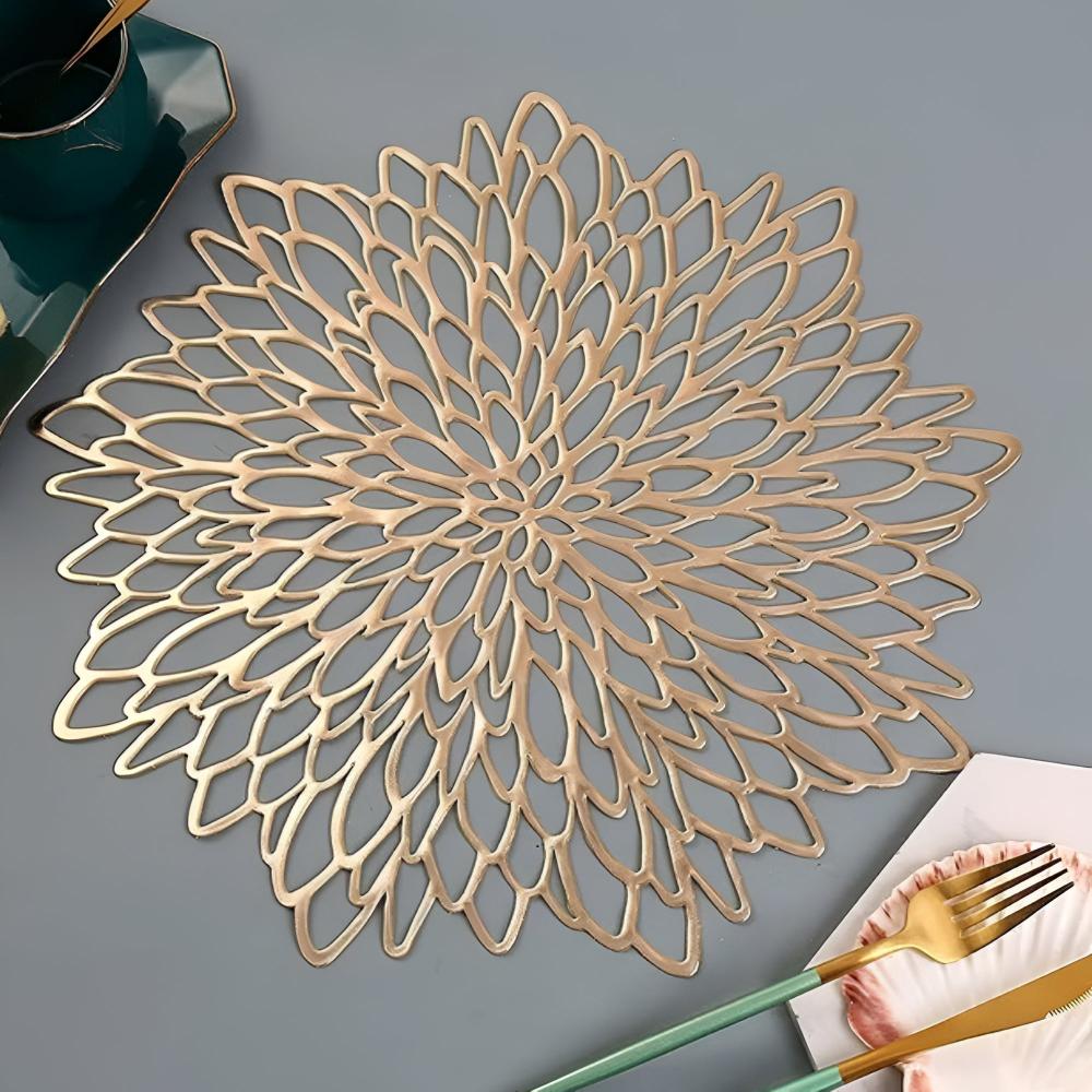 Dining Placemat Chrysanthemum Floral Heat-Resistant Non-Slip