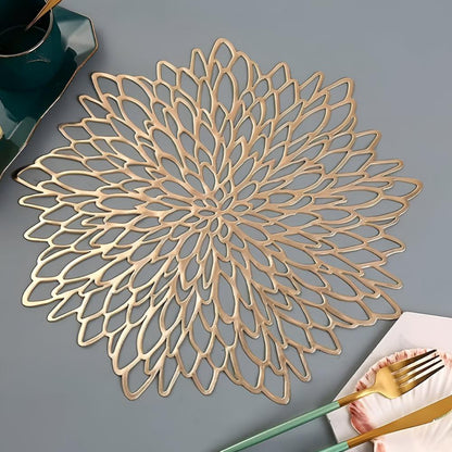 Dining Placemat Chrysanthemum Floral Heat-Resistant Non-Slip