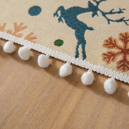 Dining Tablecloth Christmas-Inspired Jacquard Easy-Care