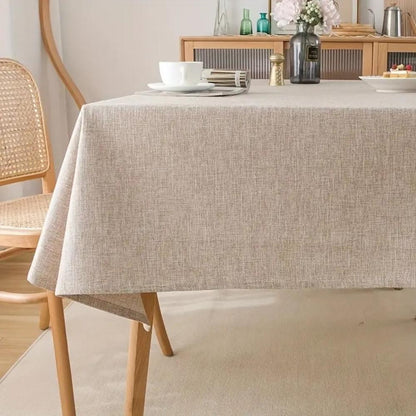 Dining Tablecloth Cotton-Linen Wrinkle-Resistant Seamless Finish