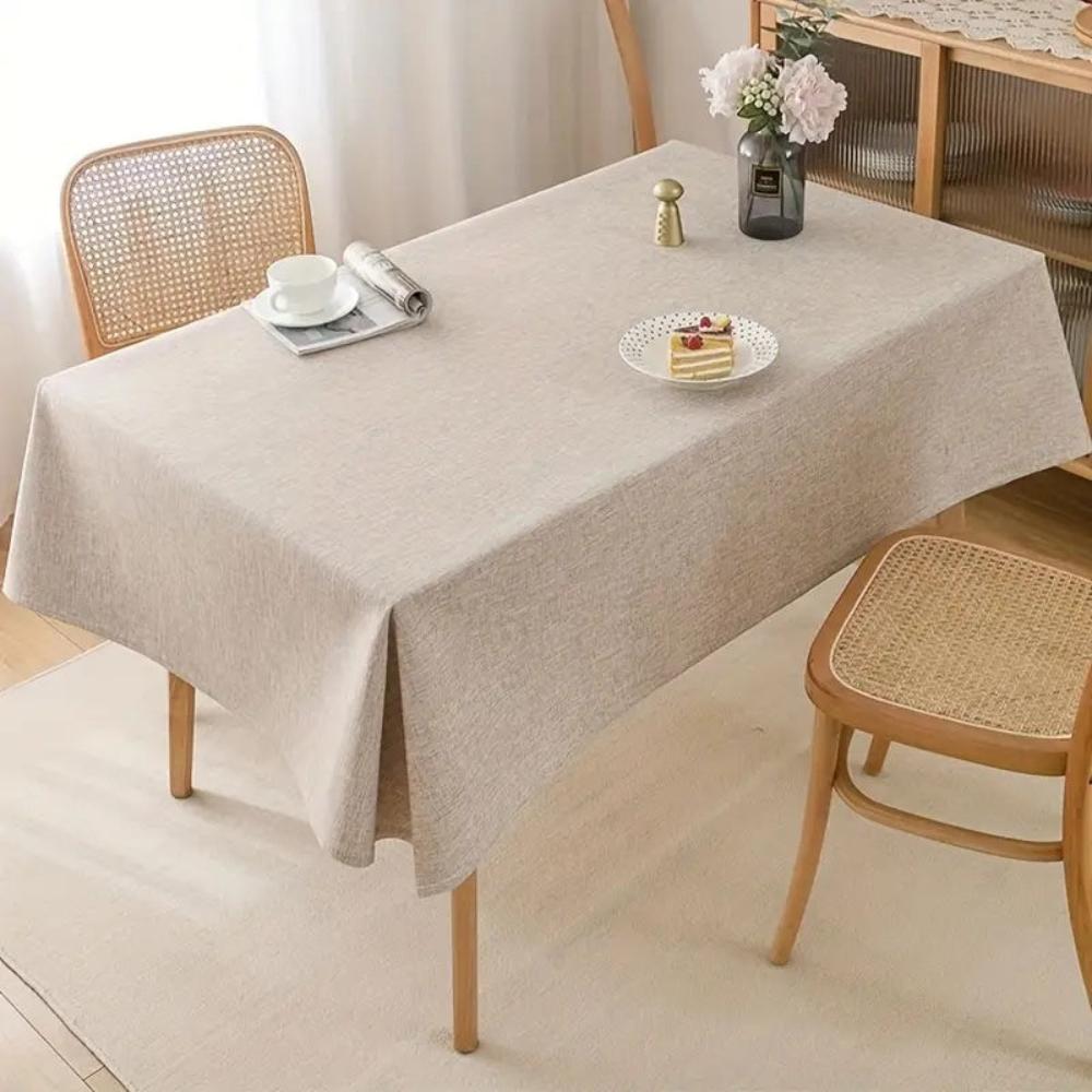 Dining Tablecloth Cotton-Linen Wrinkle-Resistant Seamless Finish