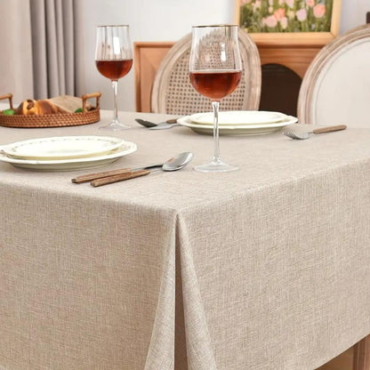 Dining Tablecloth Cotton-Linen Wrinkle-Resistant Seamless Finish