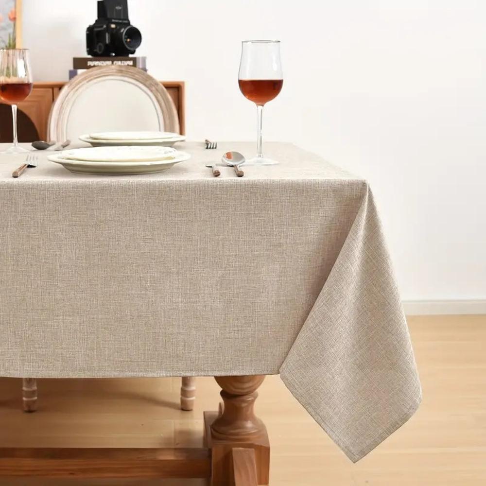 Dining Tablecloth Cotton-Linen Wrinkle-Resistant Seamless Finish