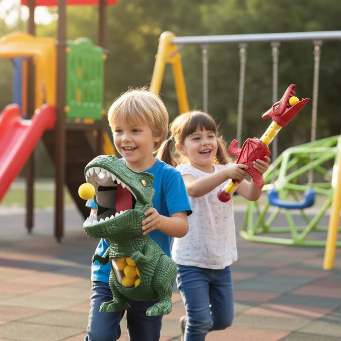 Dinosaur Shooting Game Foam Ball Blaster Manual Pump