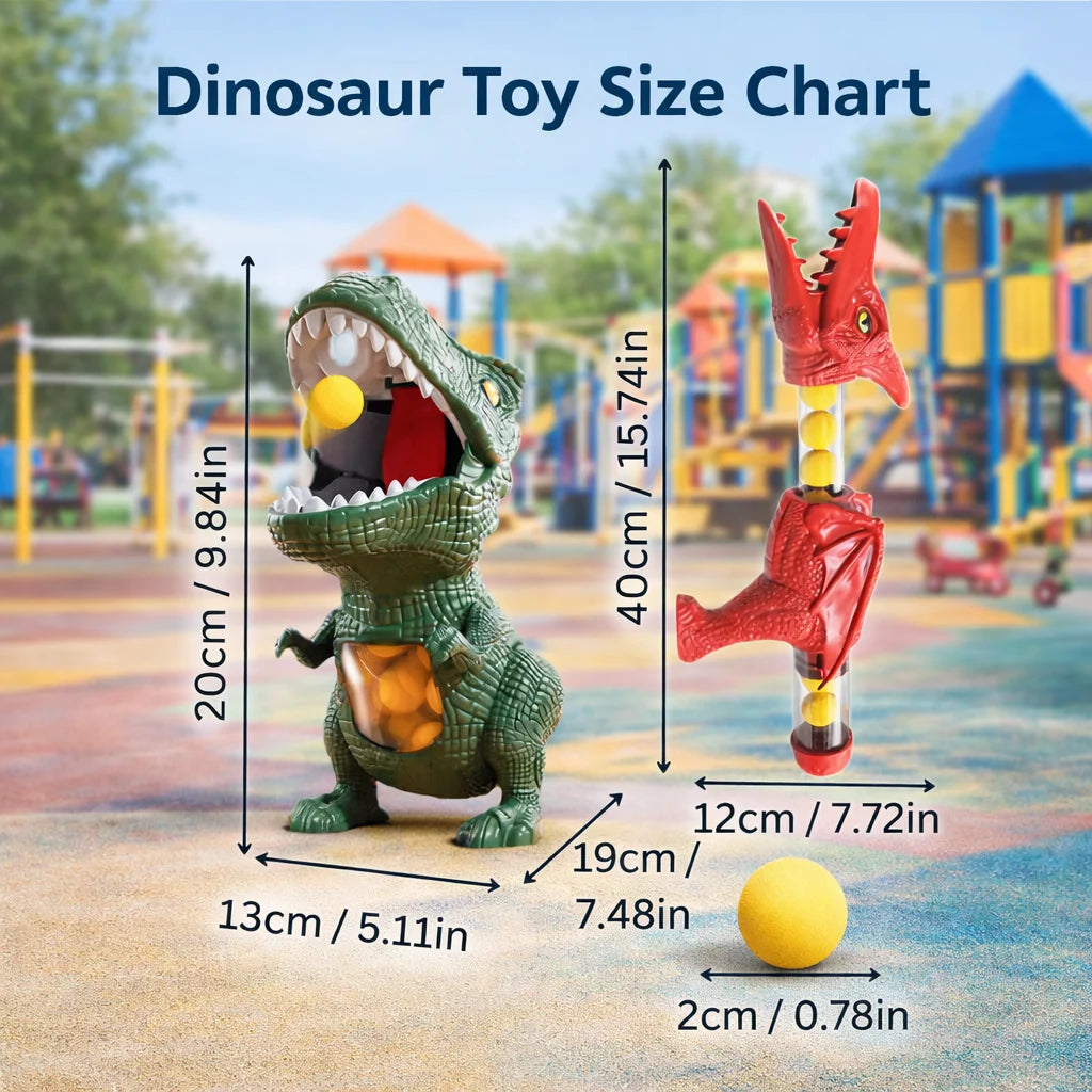 Dinosaur Shooting Game Foam Ball Blaster Manual Pump