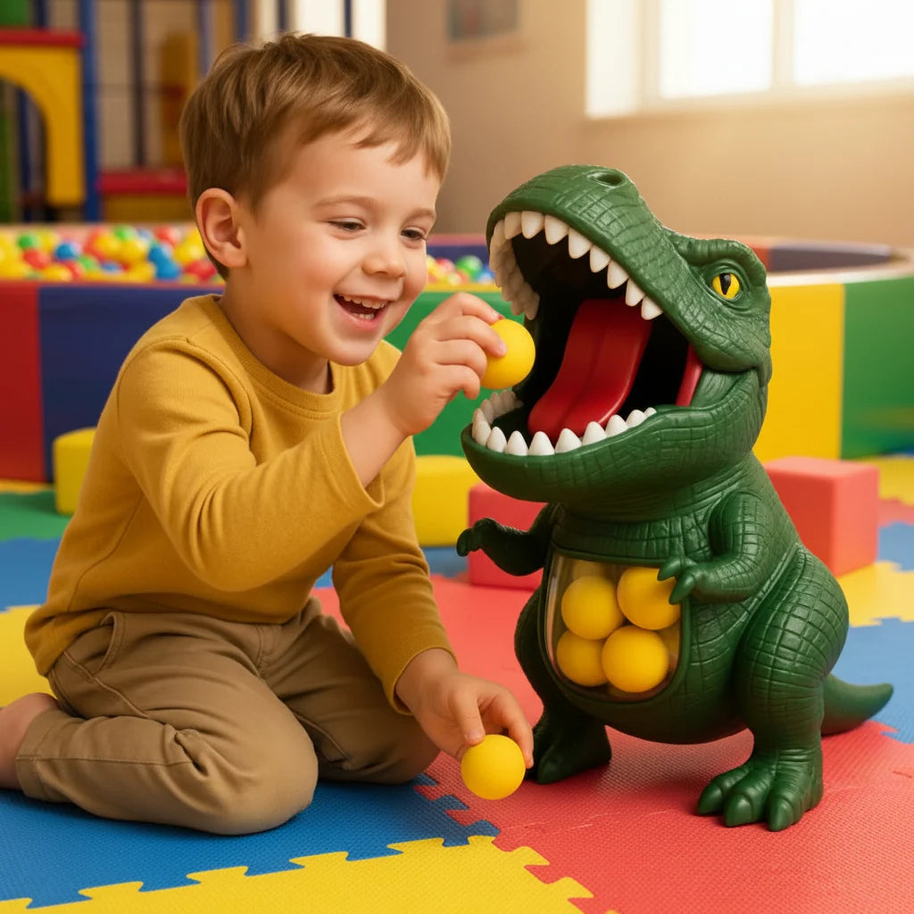 Dinosaur Shooting Game Manual Foam Ball Blaster Target Included