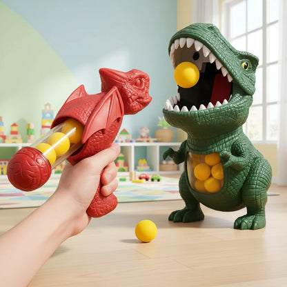Dinosaur Shooting Game Manual Foam Ball Blaster Target Included