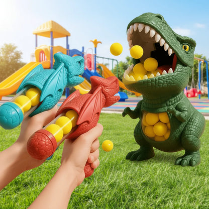 Dinosaur Shooting Game Manual Foam Ball Blaster Target Included