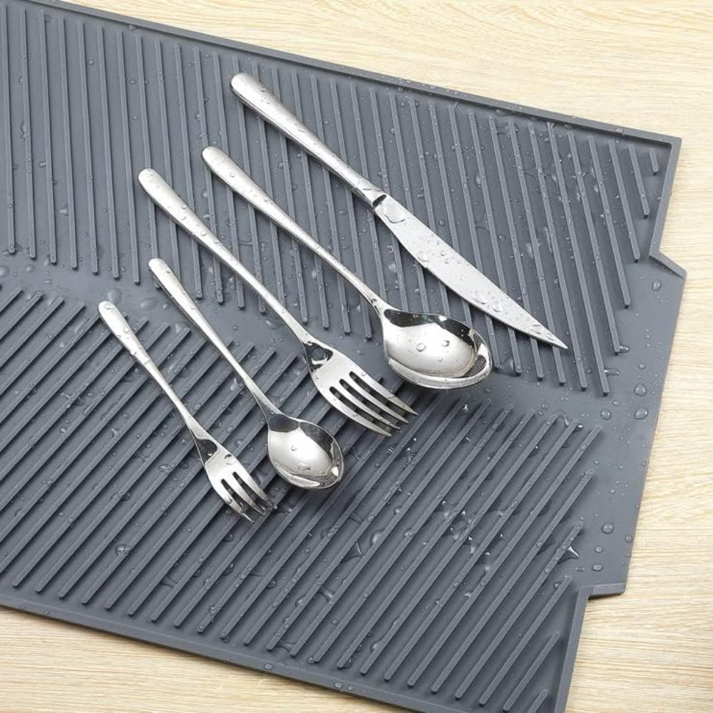 Dish Drying Mat Roll-Up Silicone Non-Slip & Dishwasher Safe