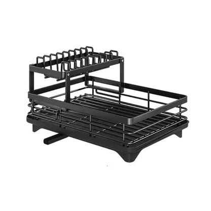 Dish Drying Rack Stainless Steel Foldable Space-Saving Design