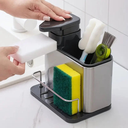 Dish Soap Dispenser & Utensil Rack Stainless Steel