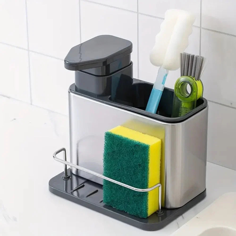 Dish Soap Dispenser & Utensil Rack Stainless Steel