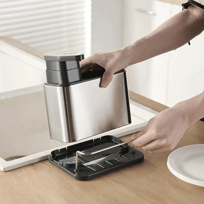 Dish Soap Dispenser & Utensil Rack Stainless Steel