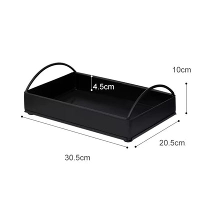 Display Tray Faux Leather Matte Finish Built-In Handles