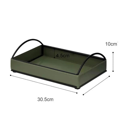 Display Tray Faux Leather Matte Finish Built-In Handles