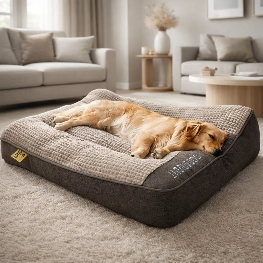 Dog Bed Orthopedic Raised Headrest Machine-Washable Cover