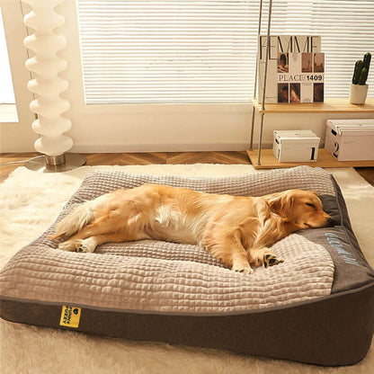 Dog Bed Orthopedic Raised Headrest Machine-Washable Cover