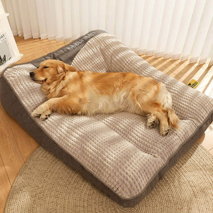 Dog Bed Orthopedic Raised Headrest Machine-Washable Cover