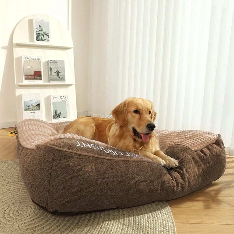 Dog Bed Orthopedic Raised Headrest Machine-Washable Cover