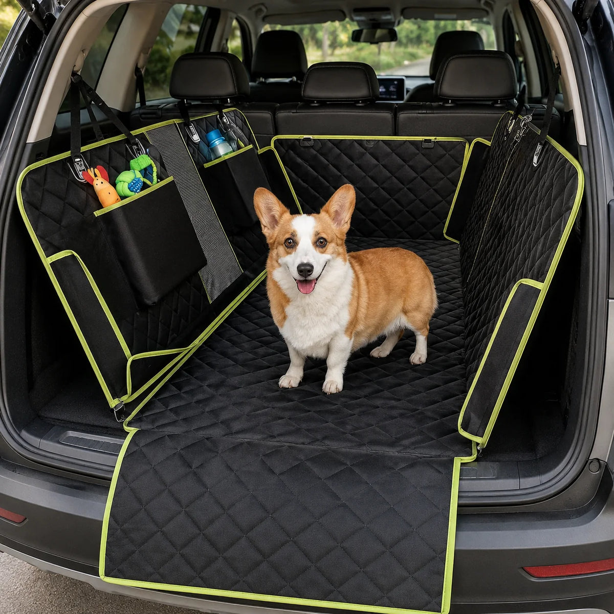 Dog Car Seat Cover Quilted 6-In-1 Non-Slip