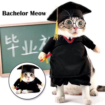 Dog Costume Professor Theme Breathable Cotton Blend