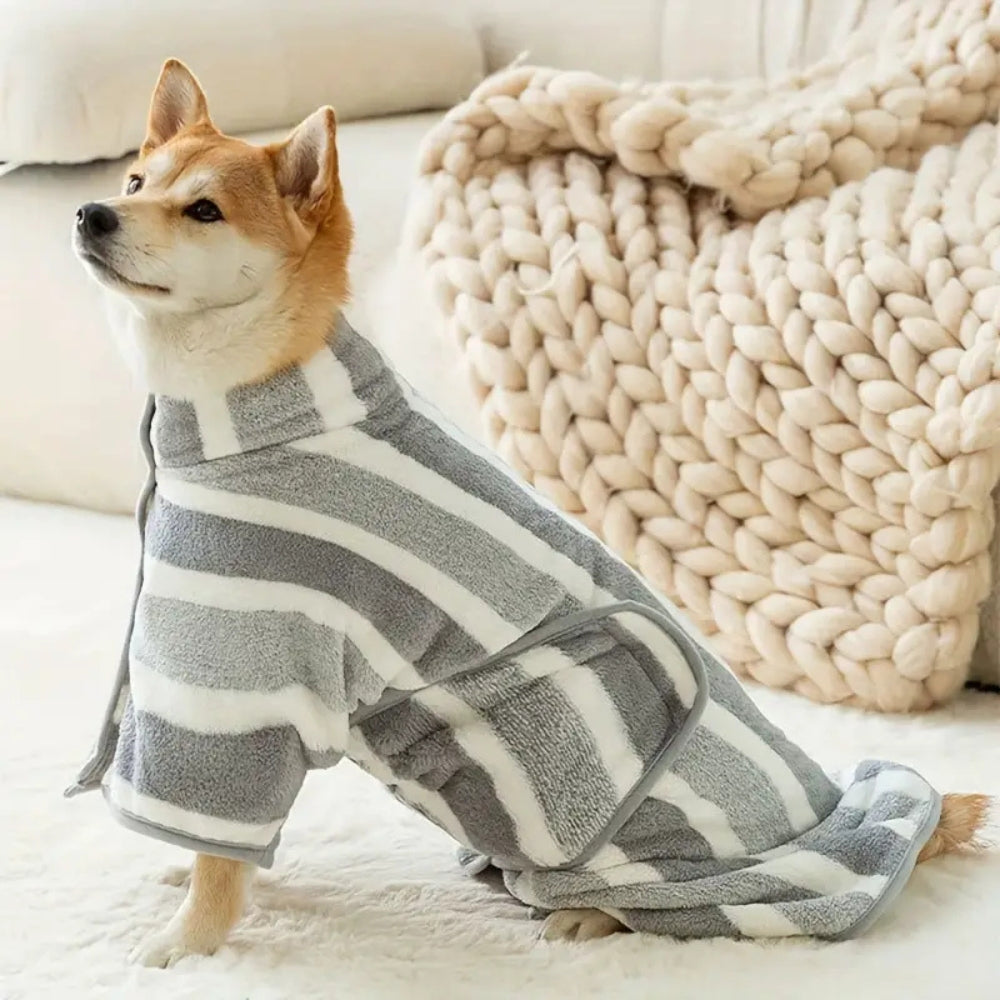 Dog Drying Robe Cotton & Microfiber Super-Absorbent Full Coverage